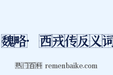 魏略·西戎传反义词是什么意思的图片